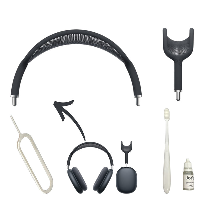 Apple AirPods Max Wireless Headphones Headband Arch Replacements + 10mL Cleaner + Sim Removal Tool (New) Part Repair - Kit