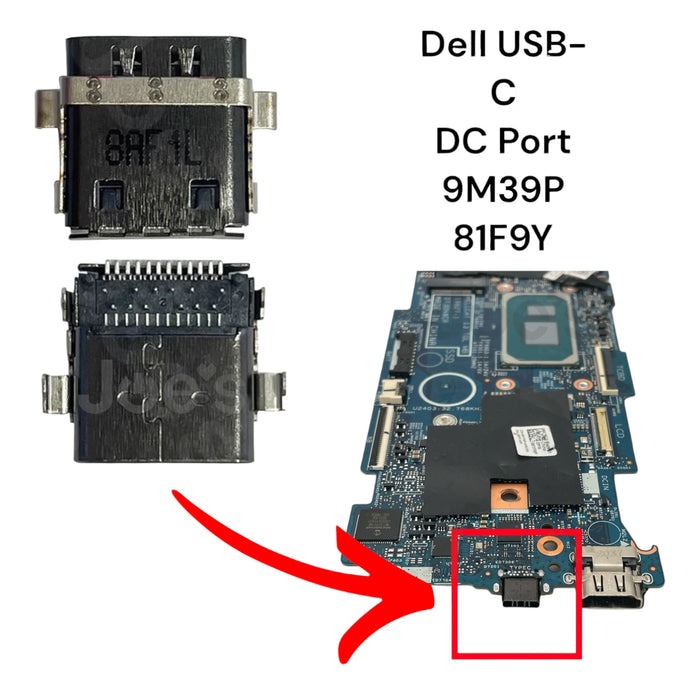 Dell Motherboard 9M39P 81F9Y USB Type-C Charging Port DC Power Jack Spare Repair - Parts